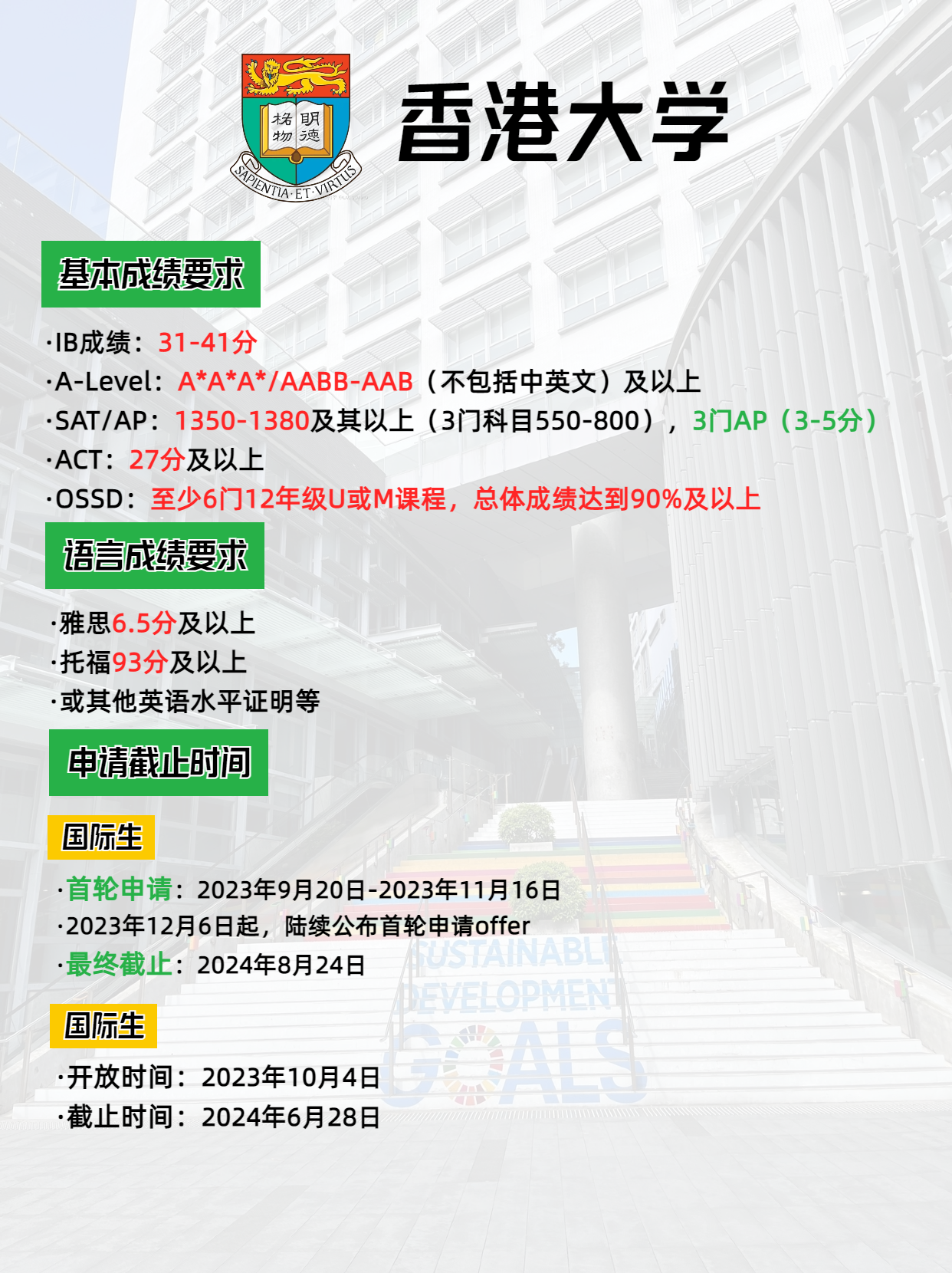 2024年香港大學(xué)本科申請要求、申請時(shí)間，別錯(cuò)過了申請哦